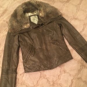 GUESS Leather faux fur Aviator Jacket ✨